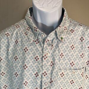 William Murray Men's ivory, green and red detailed s/s golf shirt Medium M EUC